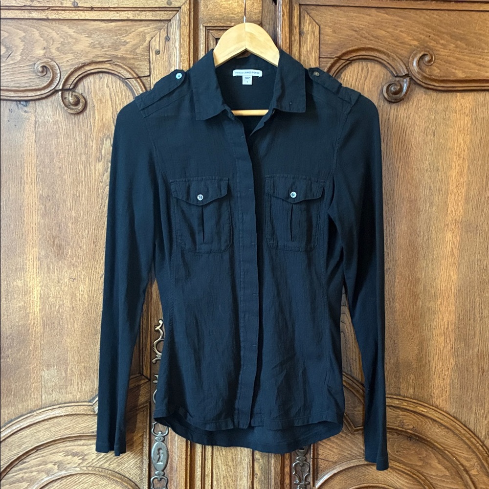 James Perse Black Button Down Shirt - Picture 2 of 10